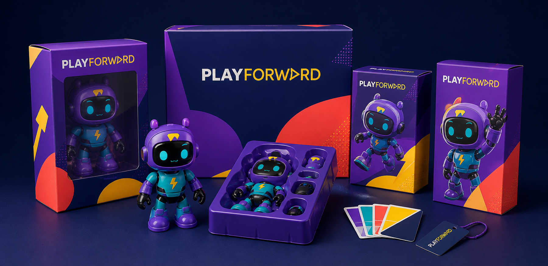 Colorful retail-ready packaging for a private-label toy range